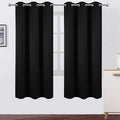 Black Thermal Blackout Curtains/42 x 72 Inch/Set of 2 Panels Room Darkening by Lemomo