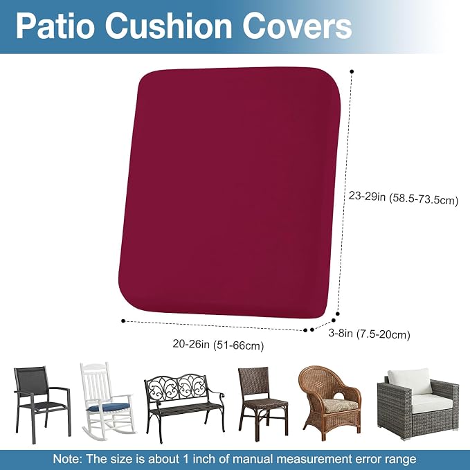 Waterproof Outdoor Cushion Covers, Stretch Patio Slipcovers | UV Resistant - Image 6