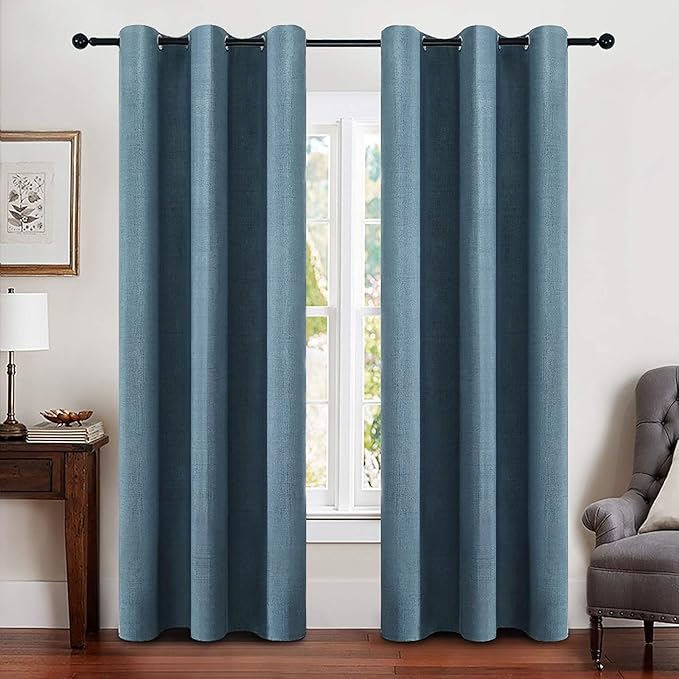 MIULEE 100% Blackout Linen Curtains by MIULEE