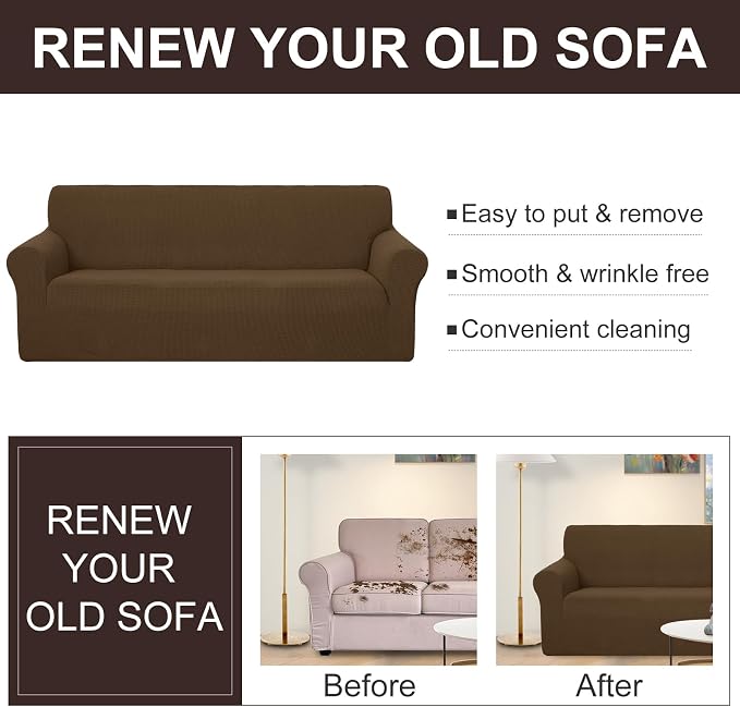 U-NICE HOME Loveseat Cover Stretch Couch Cover Sofa Slipcover, 1-Piece Sofa - Image 5