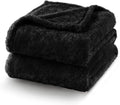 Exclusivo Mezcla Plush Fuzzy Fleece Bed Blanket Twin Size, Super Soft, Fluffy and Warm Blankets, Suitable for All Seasons (Black, 90x66 Inches)