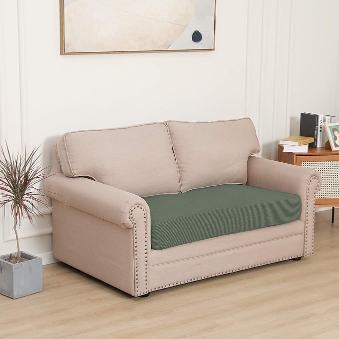 Easy-Going Stretch 1 Piece Loveseat Couch Cushion Cover - Image 2