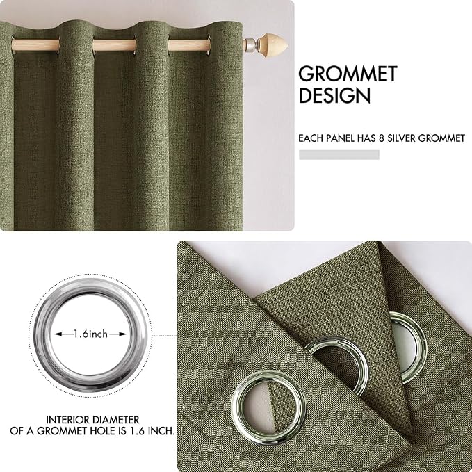 MIULEE 100% Blackout Linen Curtains - Image 4