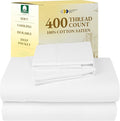 California Design Den Queen Sheet Set - Soft 400 Thread Count Sateen, Natural 100% Cotton Sheets, Deep Pockets with All Around Elastic for a Snug Fit, Cool & Durable Bedding Set - Antique White