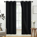 SimpleHome Black 100% Blackout Curtains Room Darkening Living Room 72 Inch | by SimpleHome