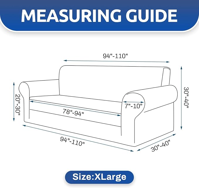 Stretch Oversized Couch Covers for Sofa Slipcover, Charcoal | 1-Piece Washable - Image 4