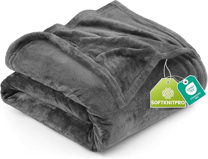 Utopia Bedding Ultra Soft Fleece Bed Blanket Full Size Grey | Microfiber Plush by UTOPIABEDDING