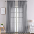 Chyhomenyc Extra Long Charcoal Grey Sheer Curtains 108 Inches Long 2 Panels by Chyhomenyc