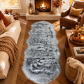 EasyJoy Faux Sheepskin Rug, 2 x 6 ft, Frosted Bottom Gray | Fluffy Faux Fur by EasyJoy