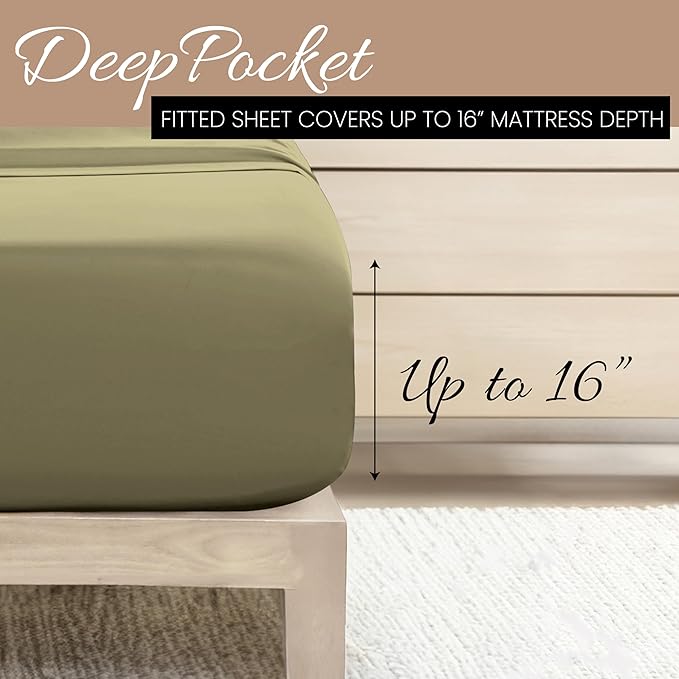 Linen Market Double-Brushed Microfiber Twin Sheet Set 3 Piece – Oeko-TEX Certified Ultra Soft & Wrinkle-Free - 16" Deep Pocket Sheets - Easy Care Twin Size - Sage