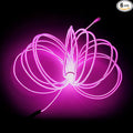 MaxLax EL Wire Pink, 16.4ft/5m Portable Battery Pack Neon Light Strip 360° Cuttable Glowing Rope Lights for Parties, Halloween, DIY Decoration