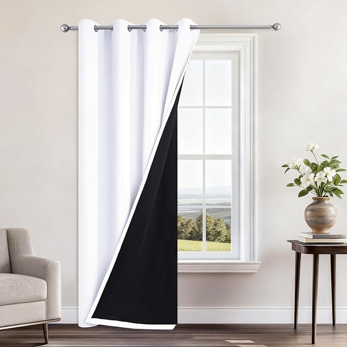 Yakamok Pure White 100% Blackout Curtains 84 Inches Long 52" Wide 1 Panel | by Yakamok