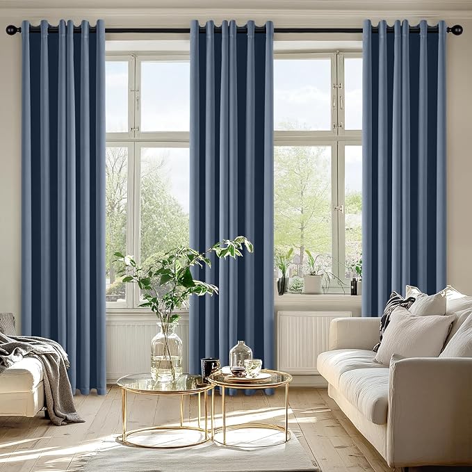 MIULEE Blackout Curtains for Bedroom 2 Panels 40 x 72 Inch Long Stone Blue | - Image 6