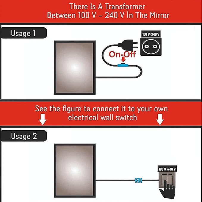 Asymmetrical Bathroom LED Mirror, Modern Irregular Shape Wall Mirror with LED Lights, Frameless Aesthetic Backlit LED Illimunated Vanity Mirror (50" x 25" inc)