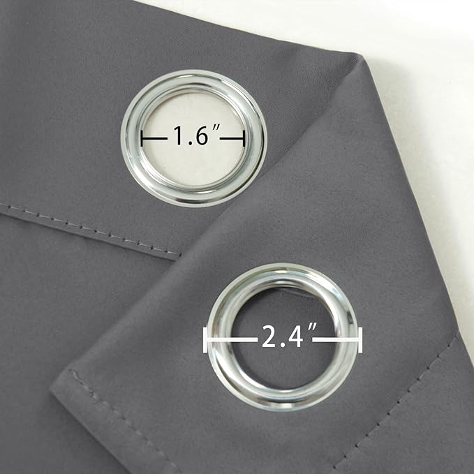 Blackout Curtains 52 x 120 Inch Long Frost Grey Curtains Set of 2 Panels Room - Image 5