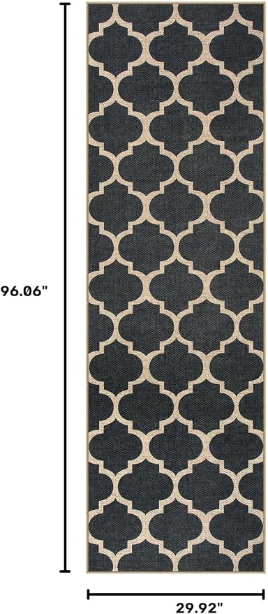 Lahome Moroccan Easy Jute Runner Rug, Geometric Trellis Woven Long Carpet - Image 2