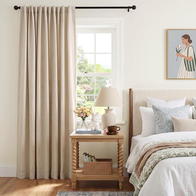 INOVADAY Extra Wide 100% Blackout Linen Curtain - Image 6