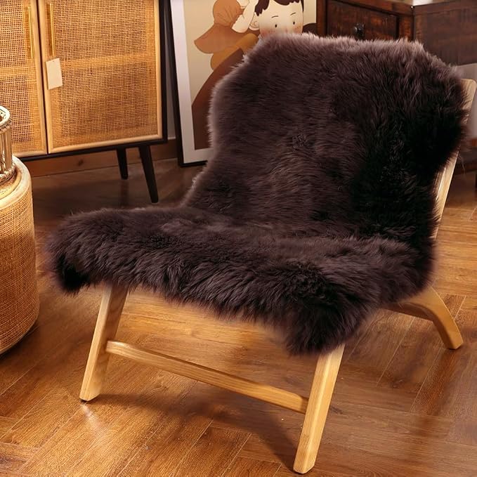 IRIWOOL Premium Genuine Fur Sheepskin Rug Real Australia Sheepskin Natural - Image 3