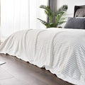 BEDELITE Ribbed Jacquard Off White King Size Blankets by BEDELITE