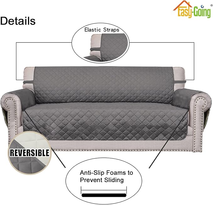 Easy-Going Reversible Couch Cover, Oversized Chair, Water Resistant Furniture - Image 3