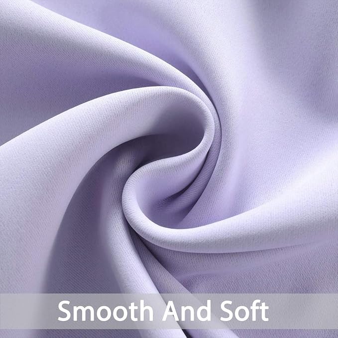 Yakamok Room Darkening Curtains 52x90 inch Length Lilac-Living Room | 2 panels - Image 3