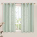 Light Sage Linen Curtains 45 Inches Long by LAMIT