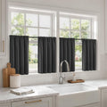 MIULEE 4-Panel 36 Inch Blackout Kitchen Tier Curtains Over Sink Grey | Privacy by MIULEE