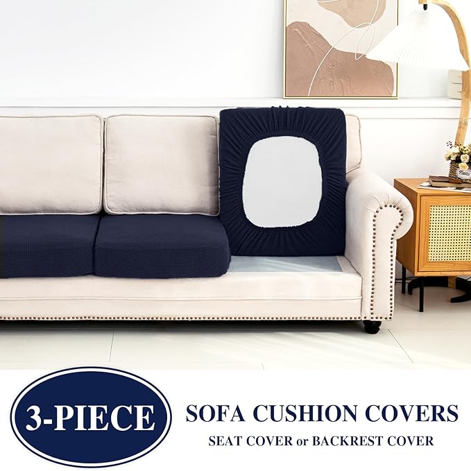 LA MEACK Couch Cushion Covers Seat Cushion Cover Stretch Couch Cover Separate - Image 3
