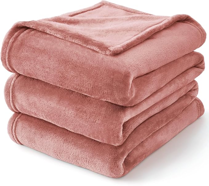 BEDELITE Fleece Blanket Soft Plush Twin Size Blanket Dusty Pink 60"x80" | Ultra - Image 9