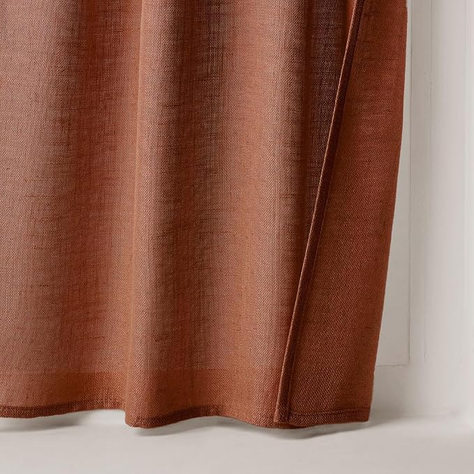 MIULEE Burnt Orange Fall Kitchen Curtain 30 Inches Long 2 Panels Farmhouse | - Image 7