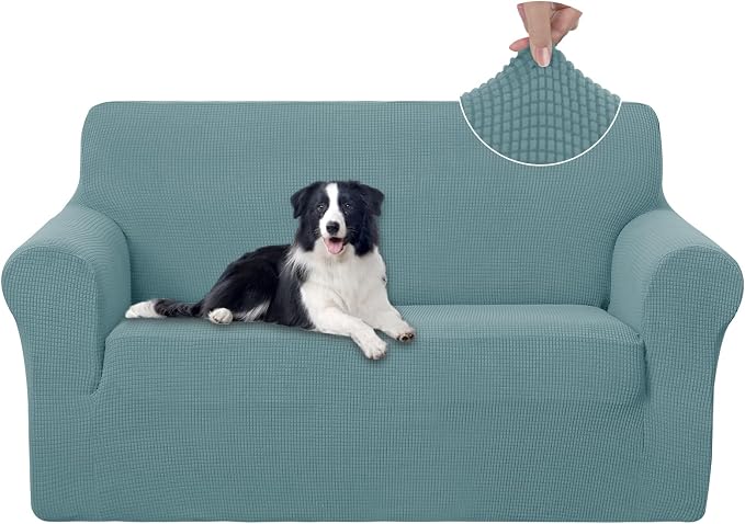 U-NICE HOME Loveseat Cover Stretch Couch Cover Sofa Slipcover, Light Blue | 2 by U-NICEHOME
