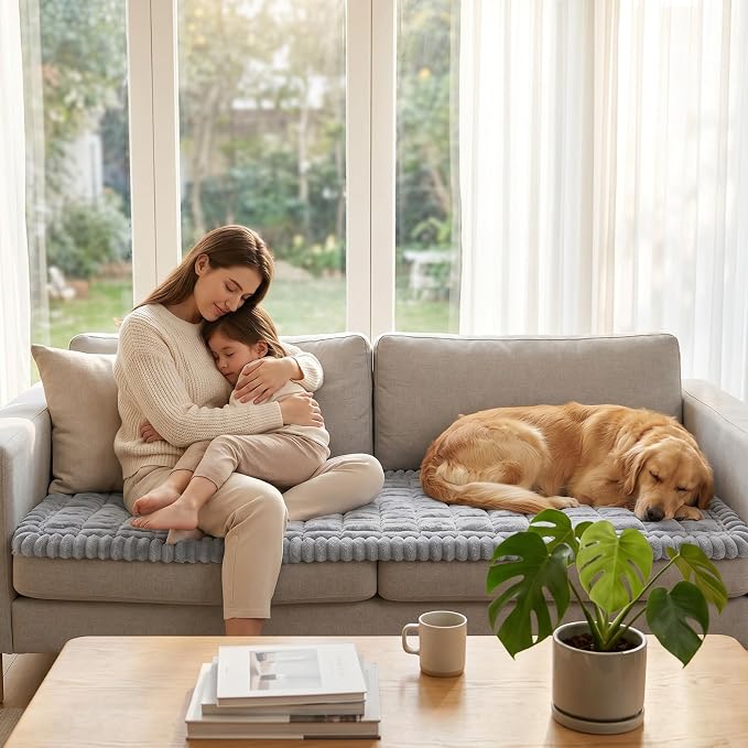 Fixwal Waterproof Flannel Dog Couch Cover, 27.6" x 47", Light Gray | Integrated - Image 9