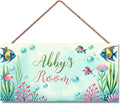 Personalized Vintage Fish Art Décor For Kids Room Custom Name Door Wall Decor, Ocean Theme Nursery Art Plate For Boys Bedroom Home Club Cabin Garage Bar