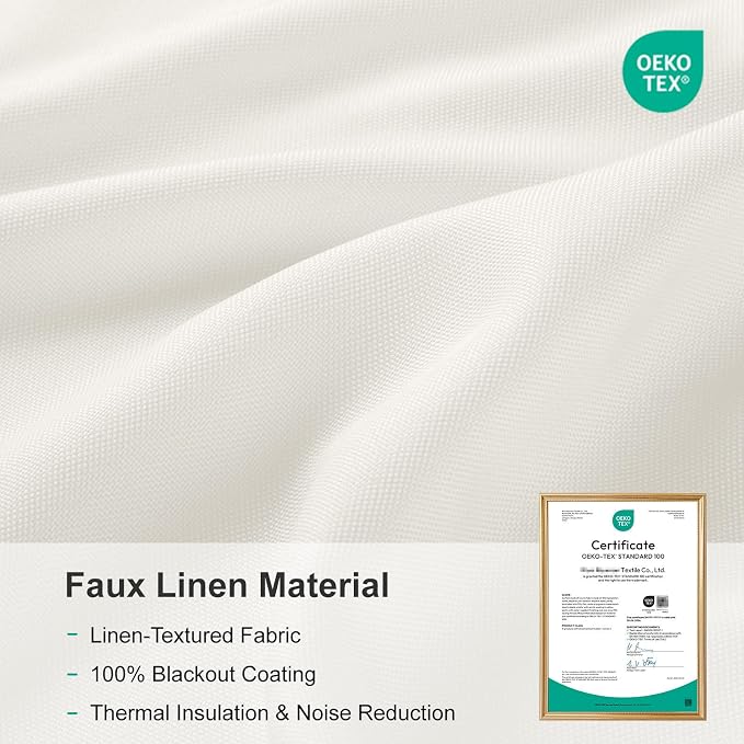 Faux Linen Total Blackout Curtains - Image 7