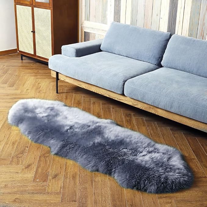 LLB Genuine Sheepskin Area Rug Wool Rug Fur Carpet Fluffy Shaggy Fur Rug - Image 4