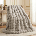 L'AGRATY Faux Rabbit Fur Throw Blanket by LAGRATY