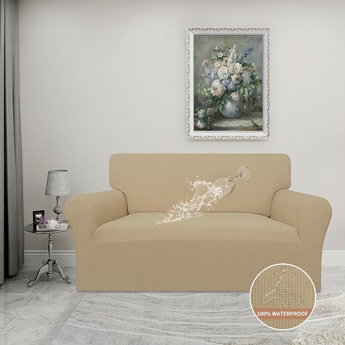 Easy-Going 100% Waterproof Loveseat Couch Cover Stretch Jacquard Sofa Cover | - Image 2
