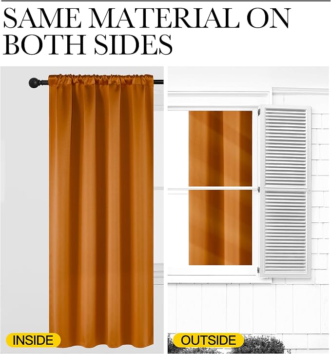 NICETOWN Room Darkening Cafe Satin Curtains - Image 6