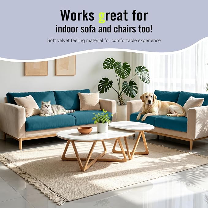 8Pcs Outdoor Cushion Covers, Stretch Patio Furniture Couch Chair Slipcovers | - Image 4