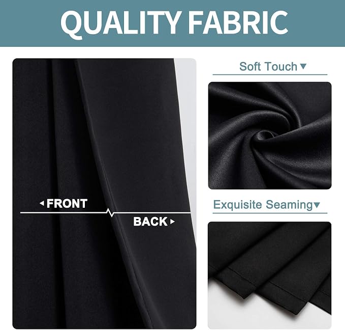 ChrisDowa Blackout Curtains for Bedroom and Living Room 72 Inches Long | 2 - Image 3