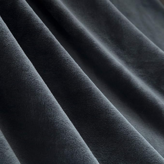 Bedsure GentleSoft Fleece Throw Blanket Dark Grey - Image 6