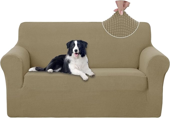 U-NICE HOME Loveseat Cover Stretch Couch Cover Sofa Slipcover, Sand | 2 Cushion by U-NICEHOME