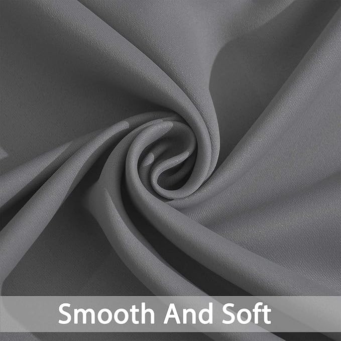 Yakamok Grey Room Darkening Curtains 96 inch Gray Sliding Door Drapes | 1 - Image 4