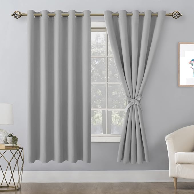 Grommet Blackout Curtains for Bedroom, 60 x 72 Inches, Window Drapes Living - Image 8