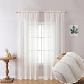 OWENIE Linen Blend Sheer Curtains 84 inches Long 2 Panels Set for Bedroom, Natural Linen Light Filtering Semi Sheer Cutain for Living Room Rod Pocket Drapes, 2pcs, Each 40 W x 84 L