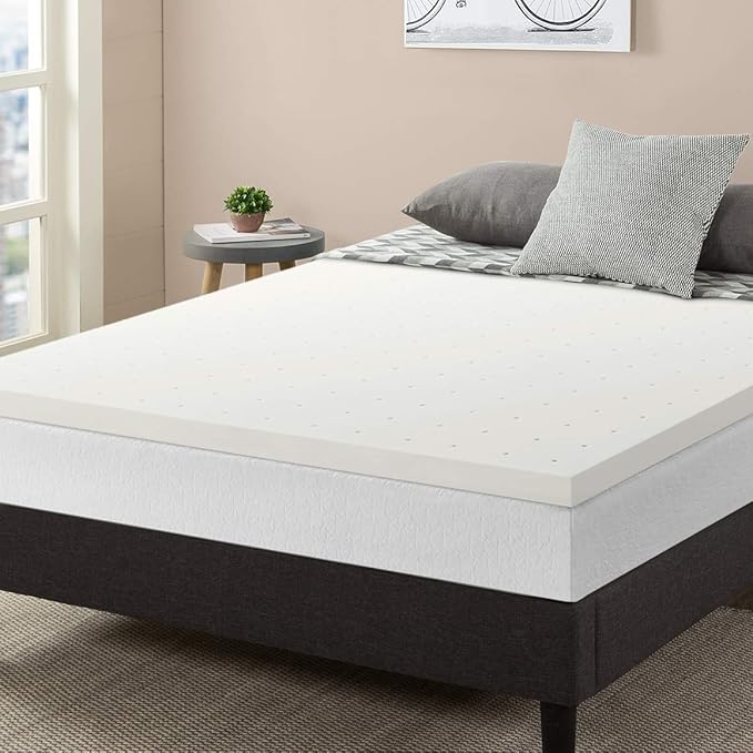 Best Price Mattress 2.5 Inch Ventilated Memory Foam Mattress Topper, CertiPUR-US Certified, King White