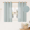 48 Inch Length Greyish Blue Linen Curtains by LAMIT