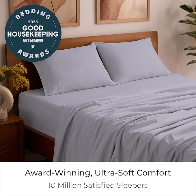 Mellanni Full Sheets Set - 4 PC Iconic Collection Bedding - Hotel Luxury, Extra Soft, Cooling Bed Sheets - Wrinkle, Fade, Stain Resistant (Full, Lavender)