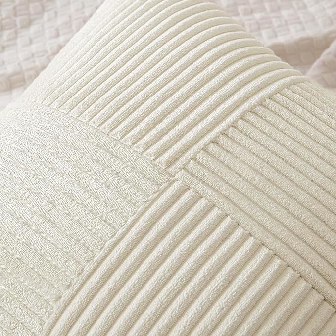MIULEE Cream White Decorative Lumbar Throw Pillow Covers 12x24 Inch 2 Pack | - Image 2