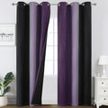 Black and Purple Ombre Blackout Curtains 84 Inch Length | Room Darkening by ESTELARTEXTILER